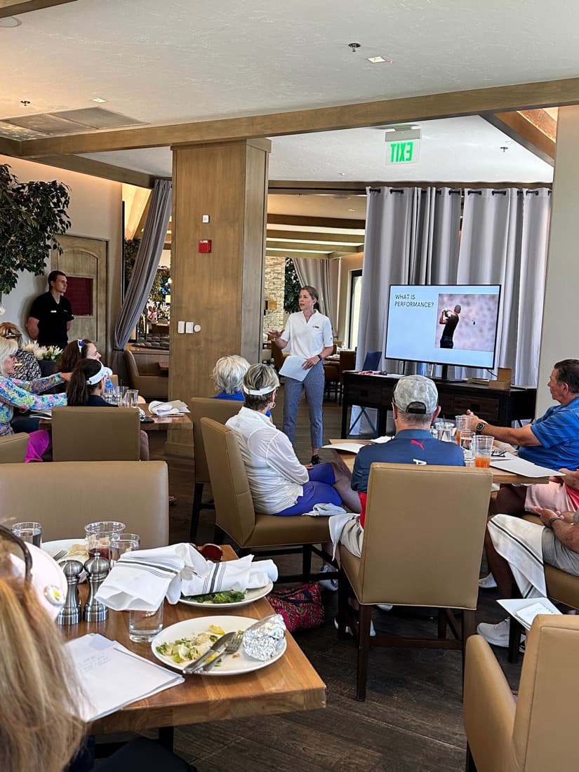 Speaking to members at a club luncheon