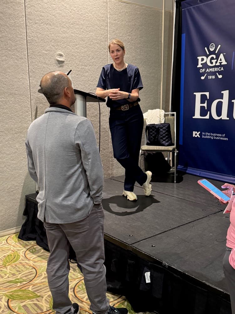 On stage at a PGA of America education event